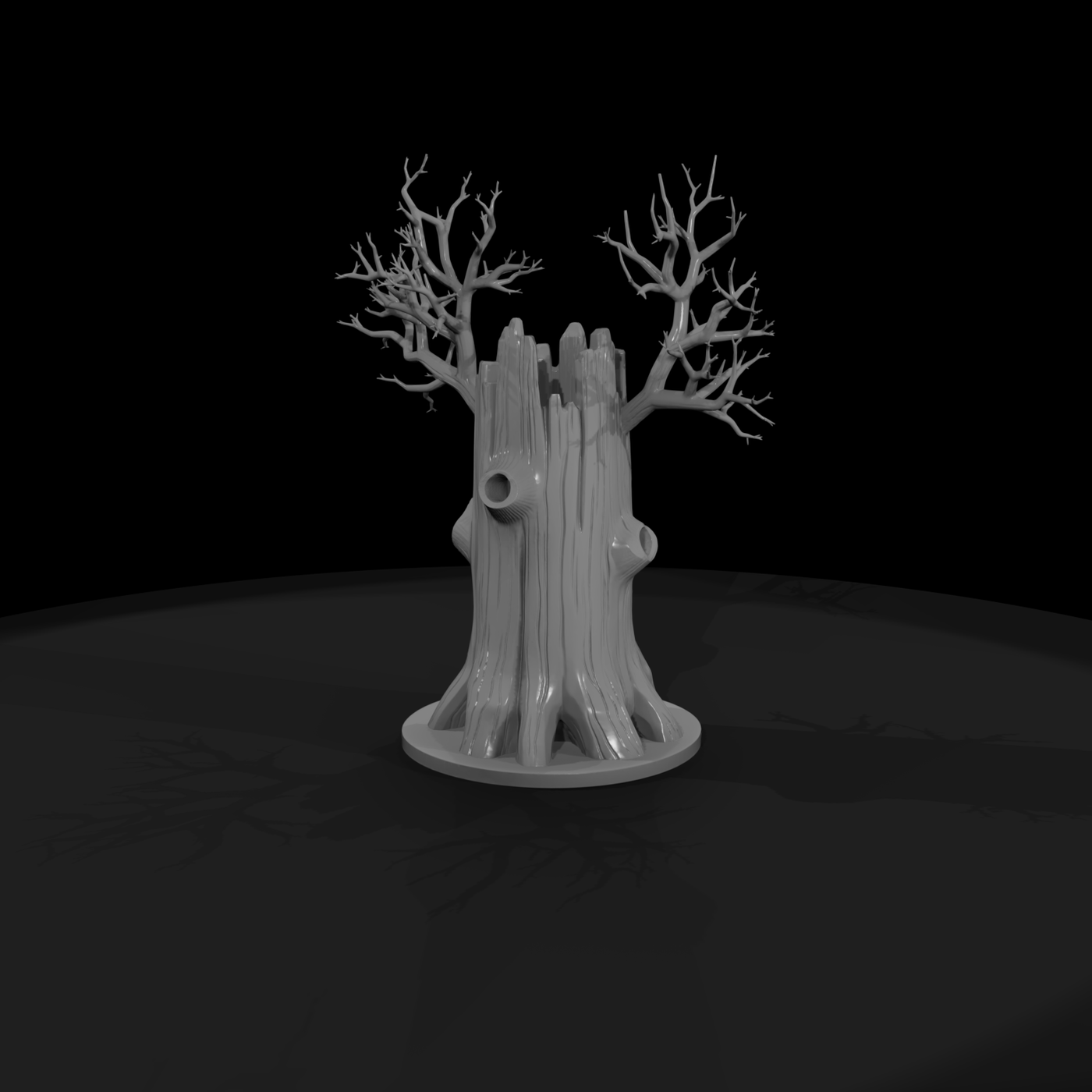 Stylized Dead Tree Stump — & Terrain