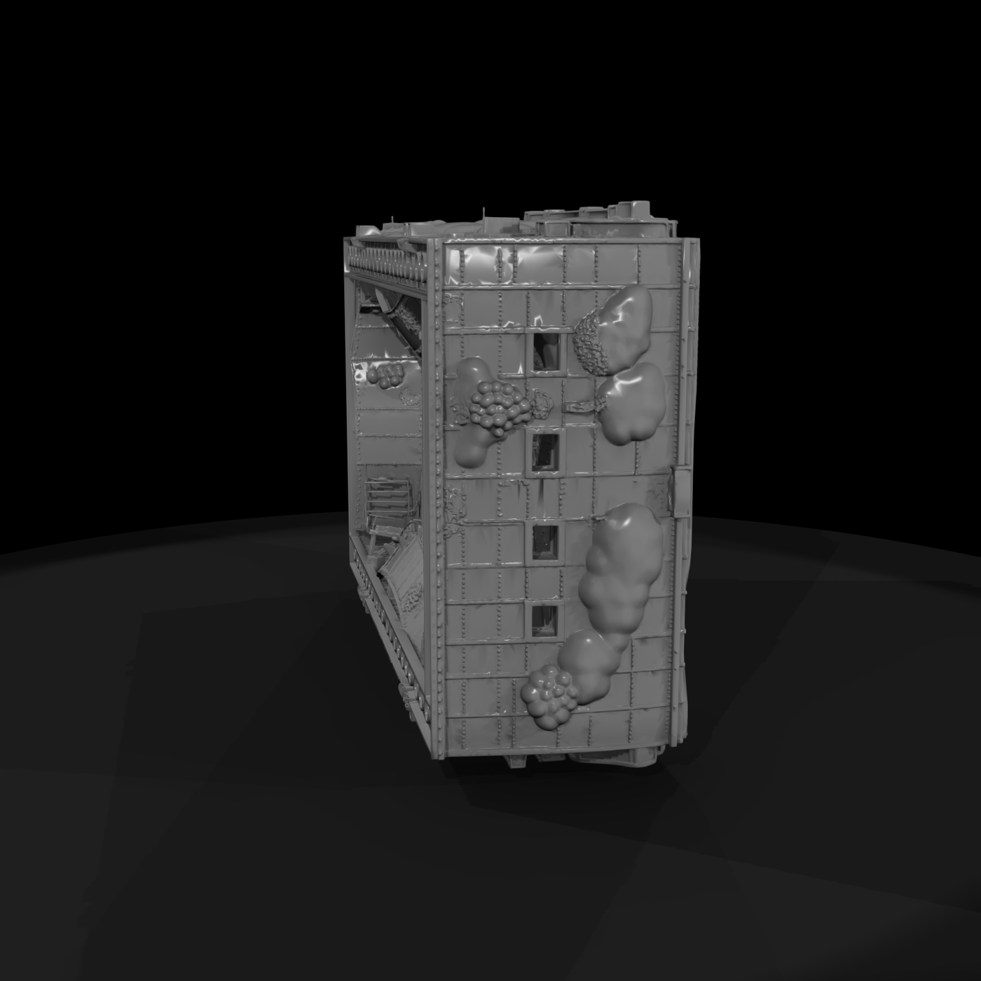 Sunken Shipwreck Vignette — Hard-Surface Wreck