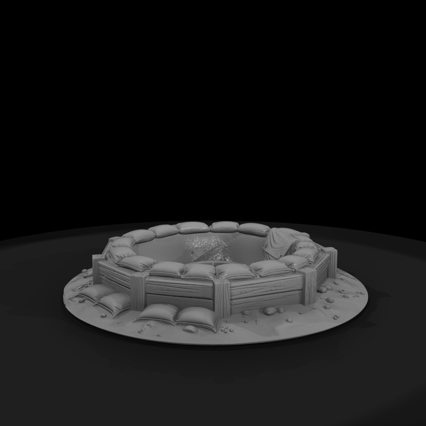 Sandbag Fortified Fire Pit Bunker