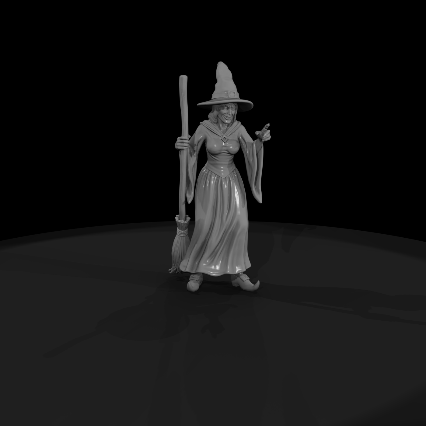 Halloween Witch with Broom