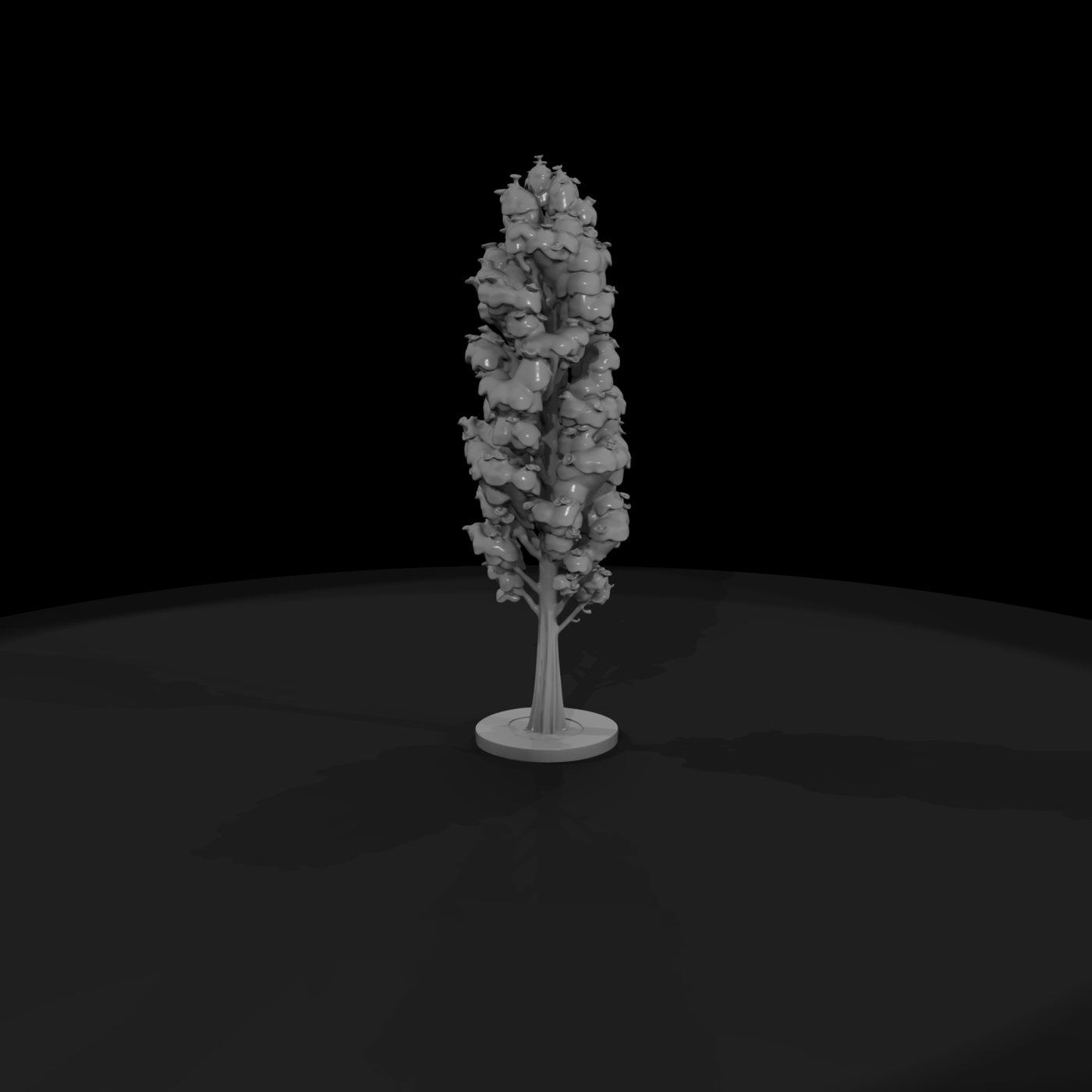 Tall stylized deciduous tree