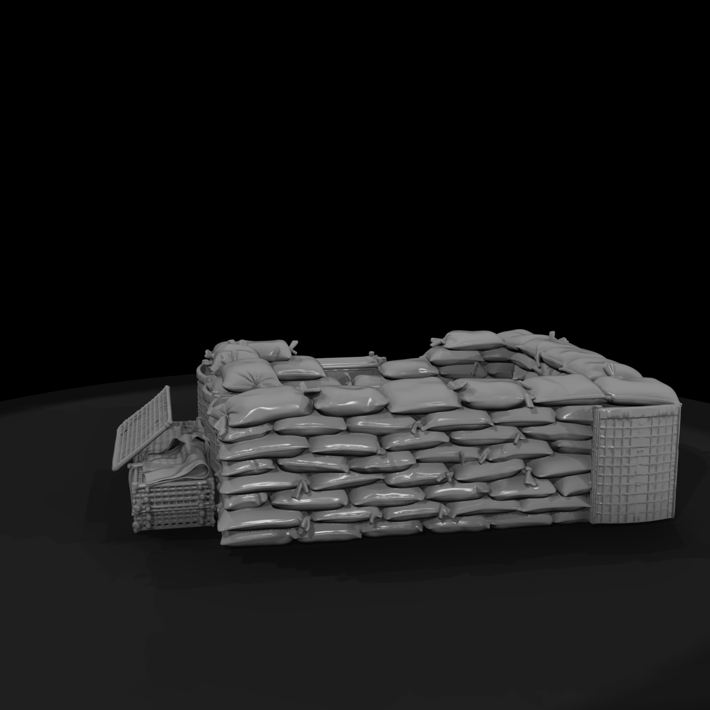 Mil 280 Modern Desert Sandbag Barrier Stockpile