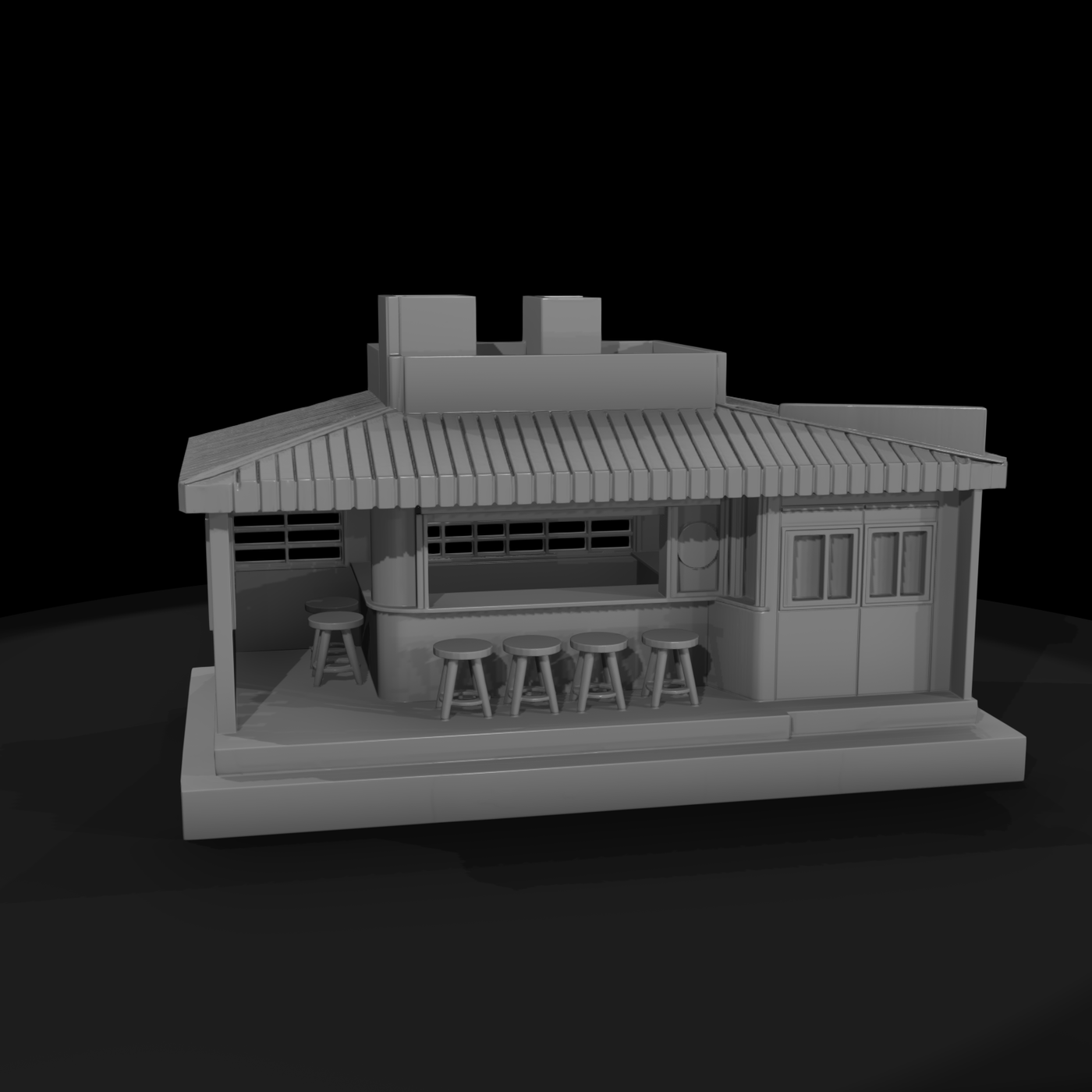 Asian Street Food Stall Kiosk