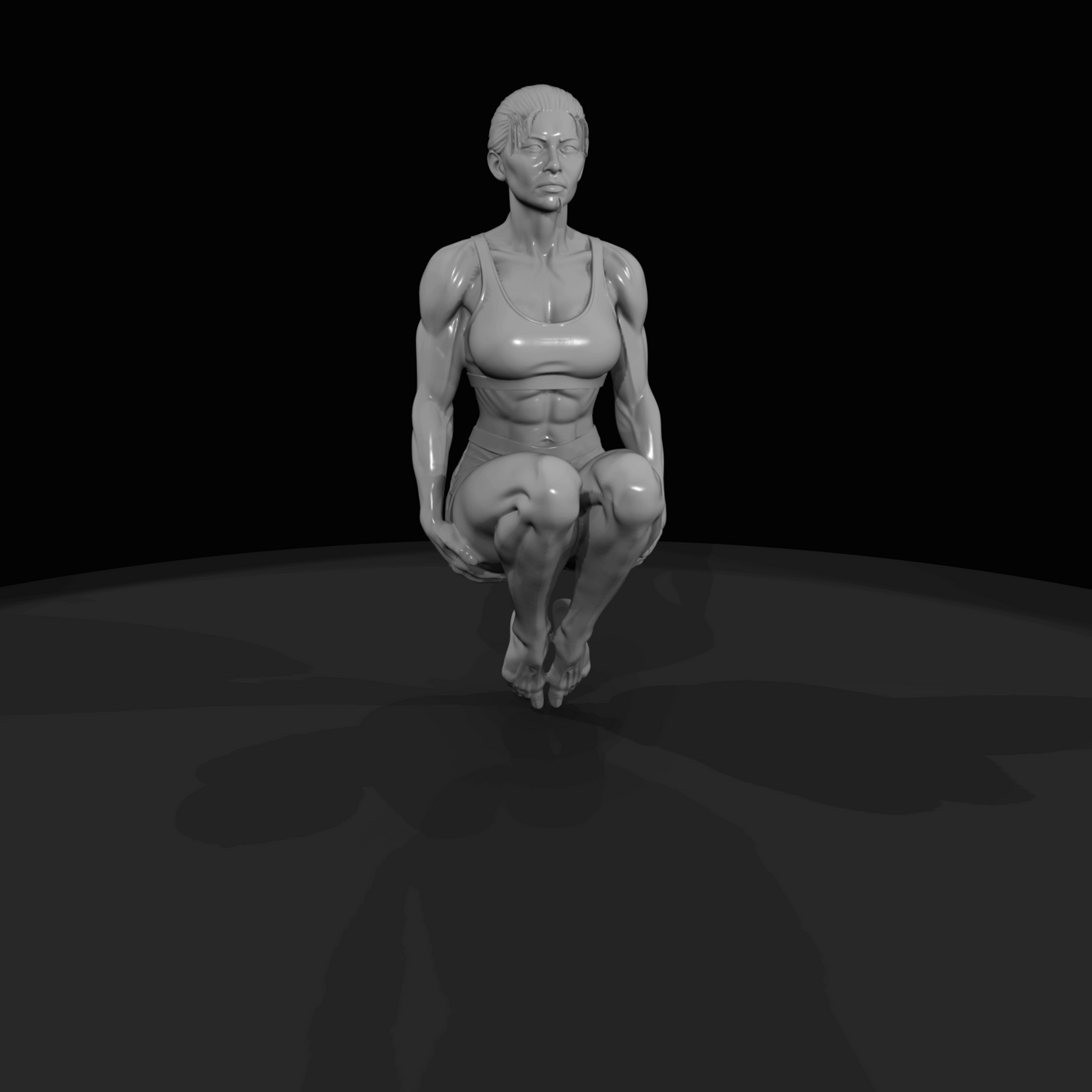 Athletic Woman in Fitness Pose
