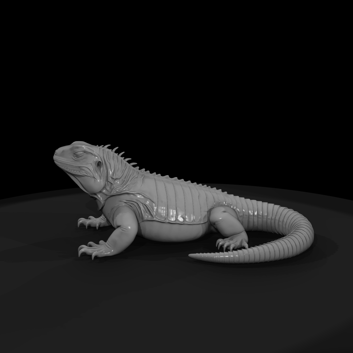 Realistic Iguana Figurine