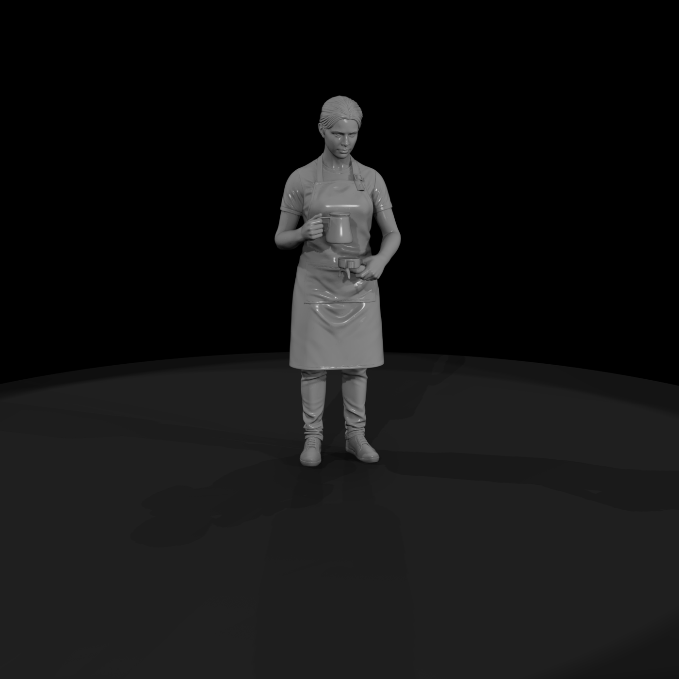 Cafe Barista with Milk Pitcher