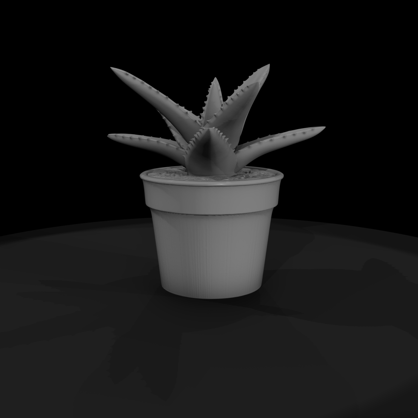 Stylized Potted Aloe Vera
