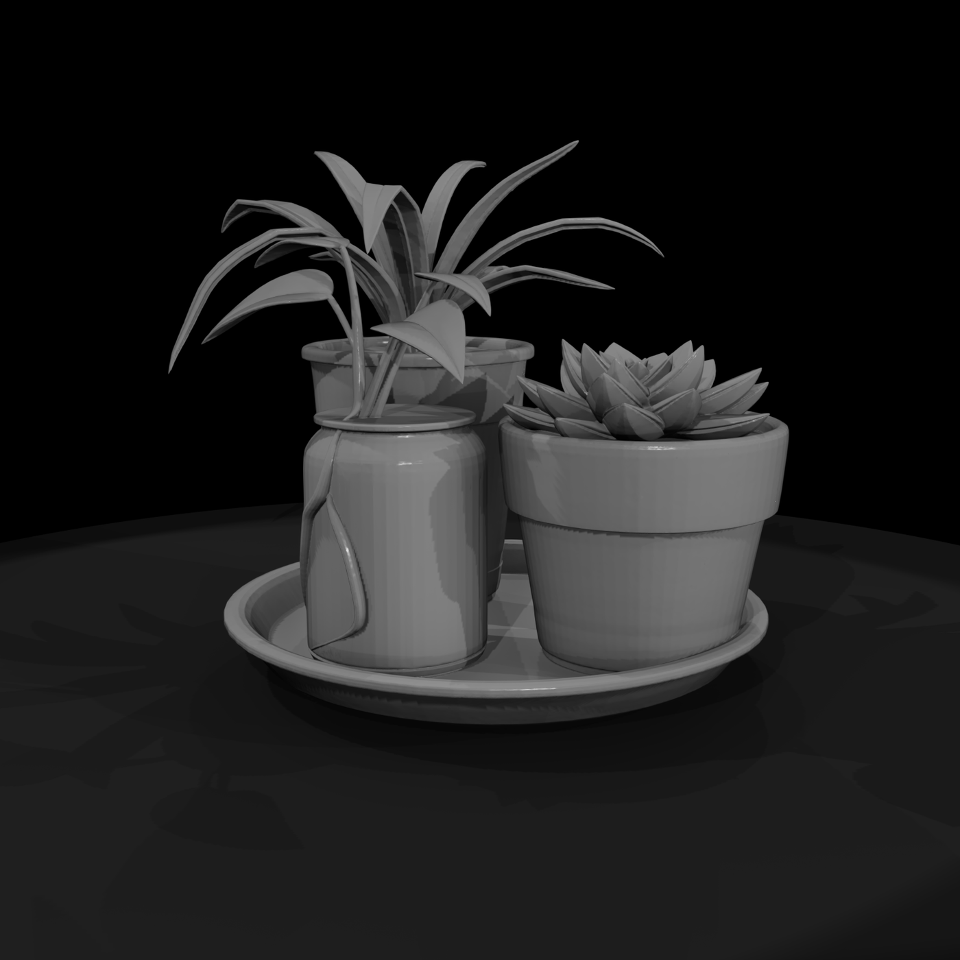 Stylized Low Poly Potted Plant Propagation Set Hh6
