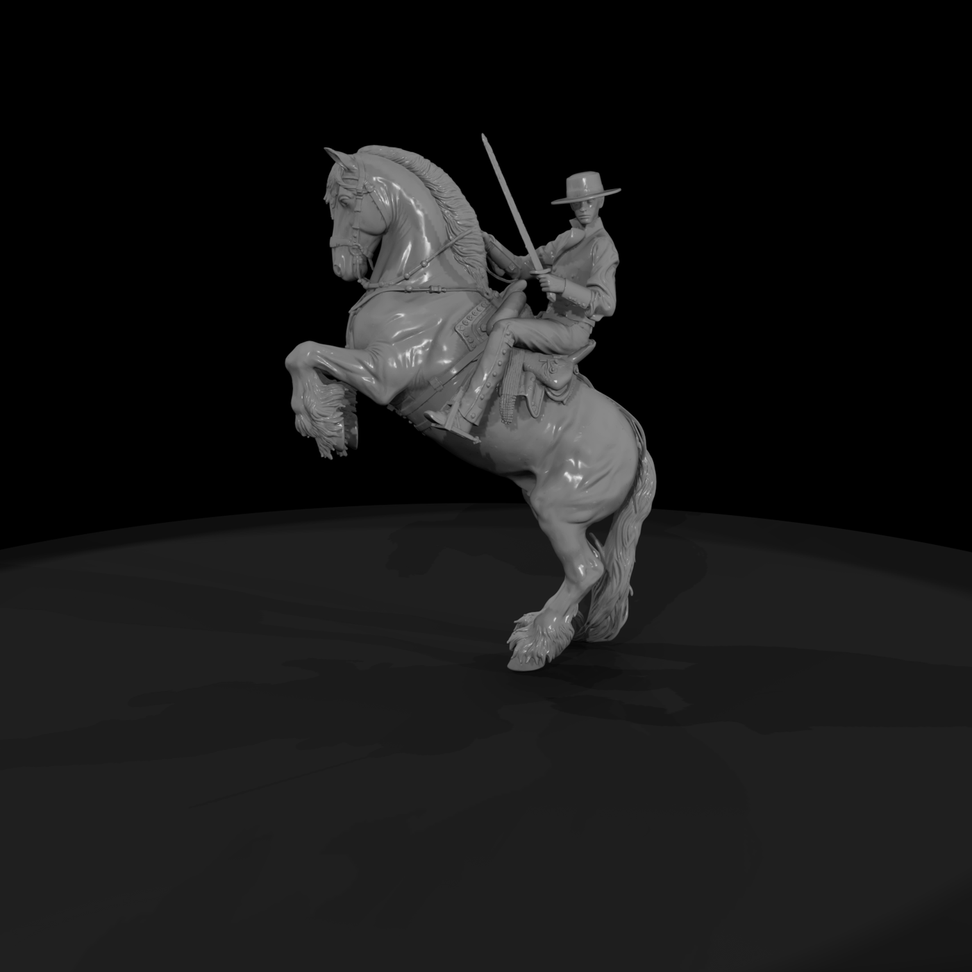 Rearing Horse with Mounted Cavalry Rider — Wargaming