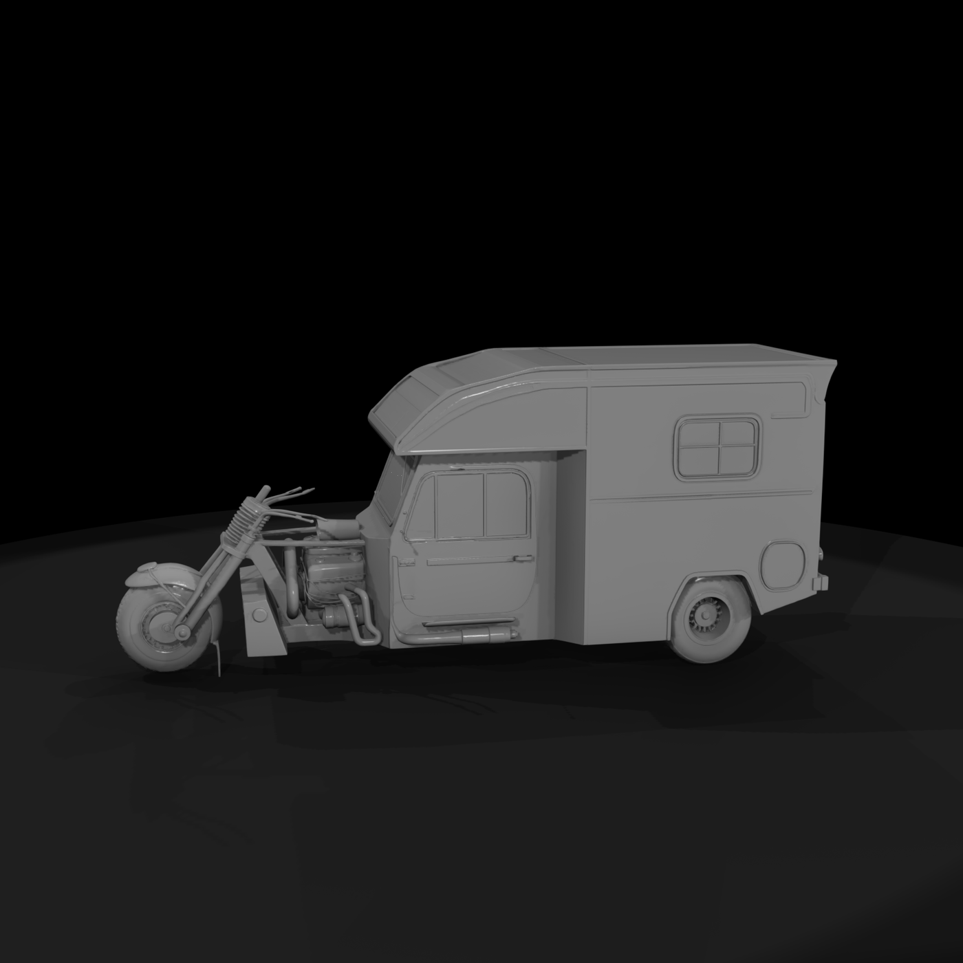 Stylized Chopper Trike RV Camper