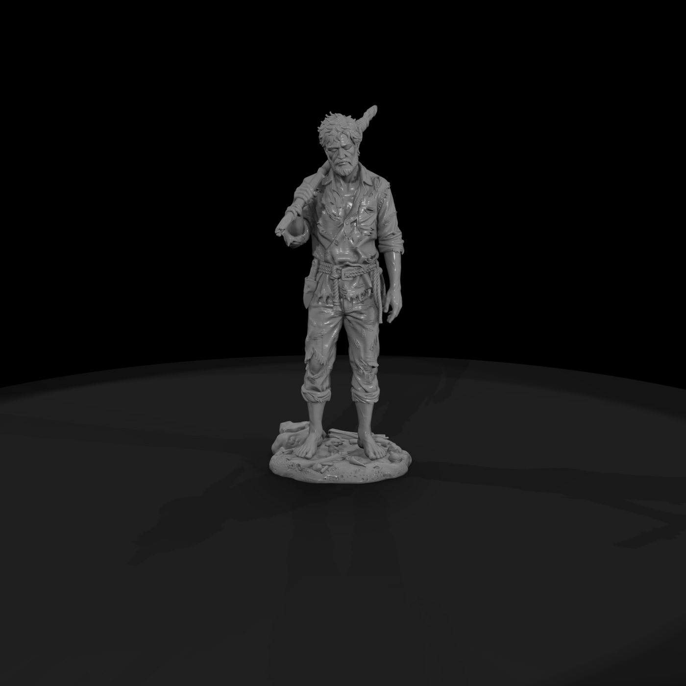 Island Castaway Survivor with Axe