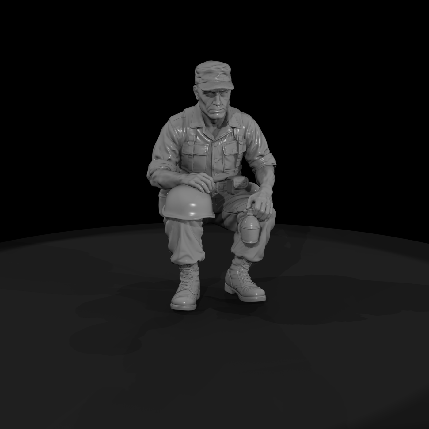 Vn Army 080 Vietnam U S Army Resting Soldier Figur