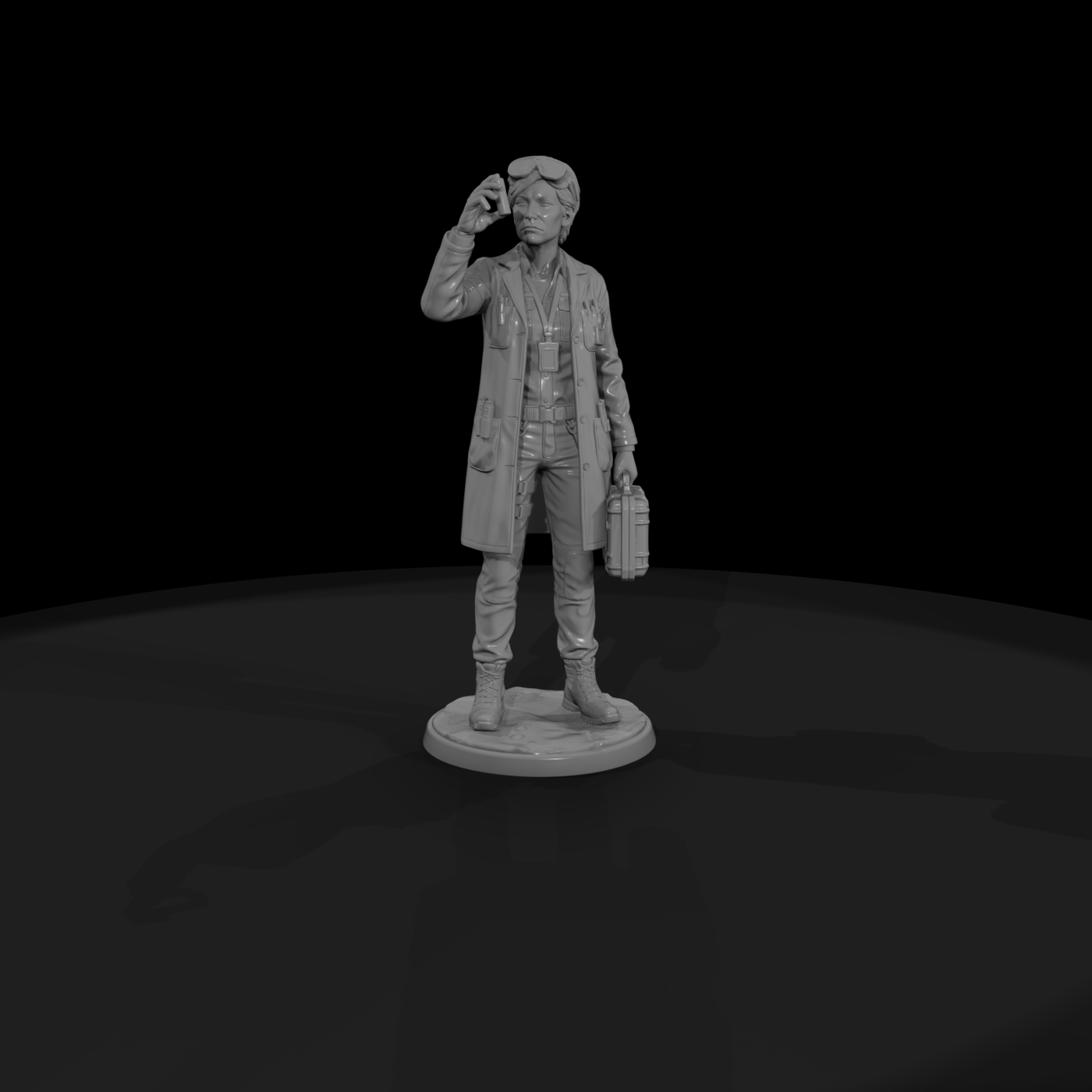 Lab Scientist with Sample Vial