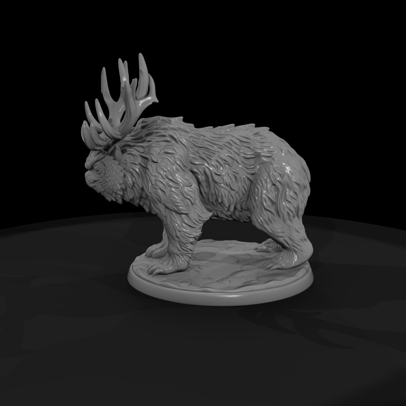 Stylized Owlbear Stag Hybrid Tabletop 3D Miniature