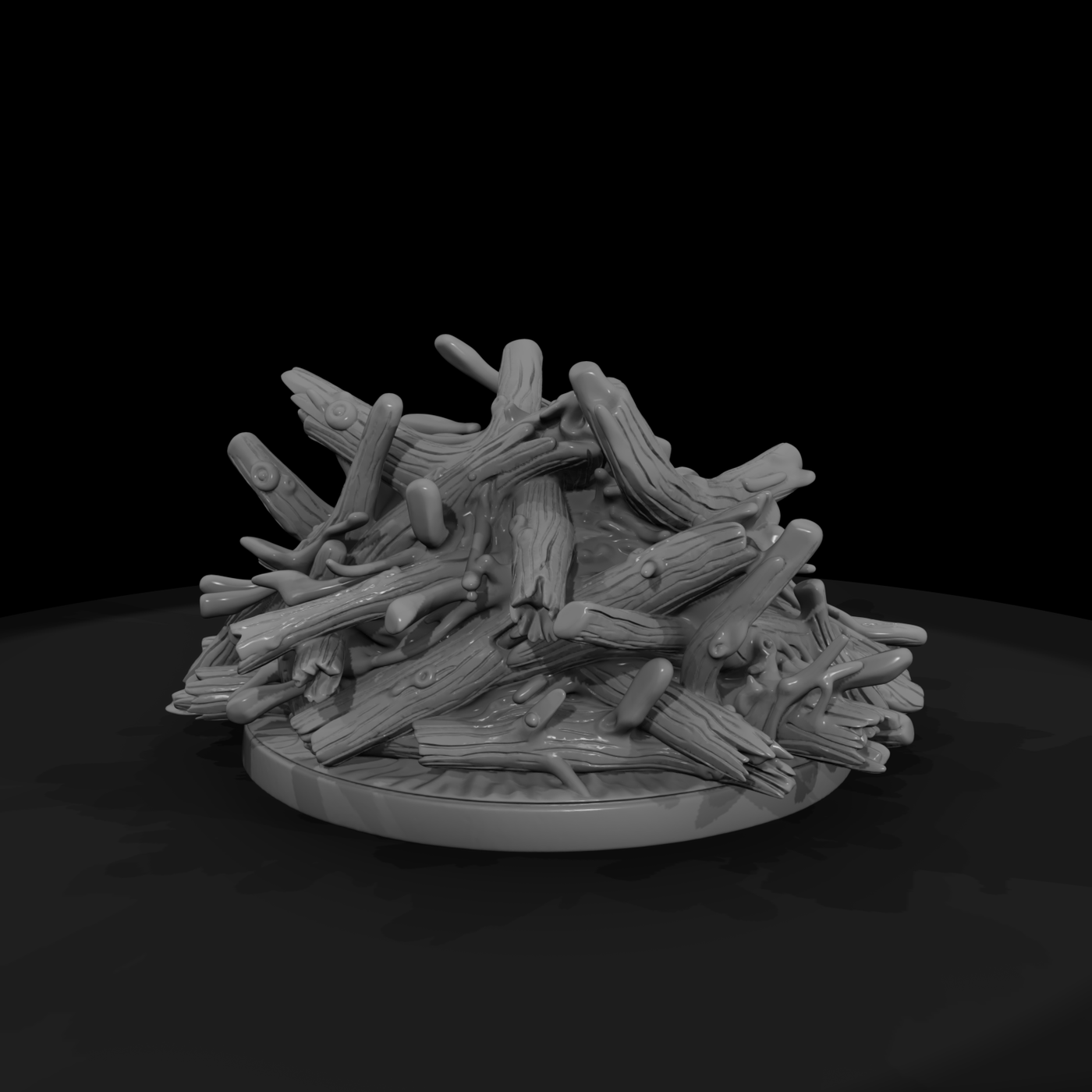 Glowing Ember Campfire Log Pile