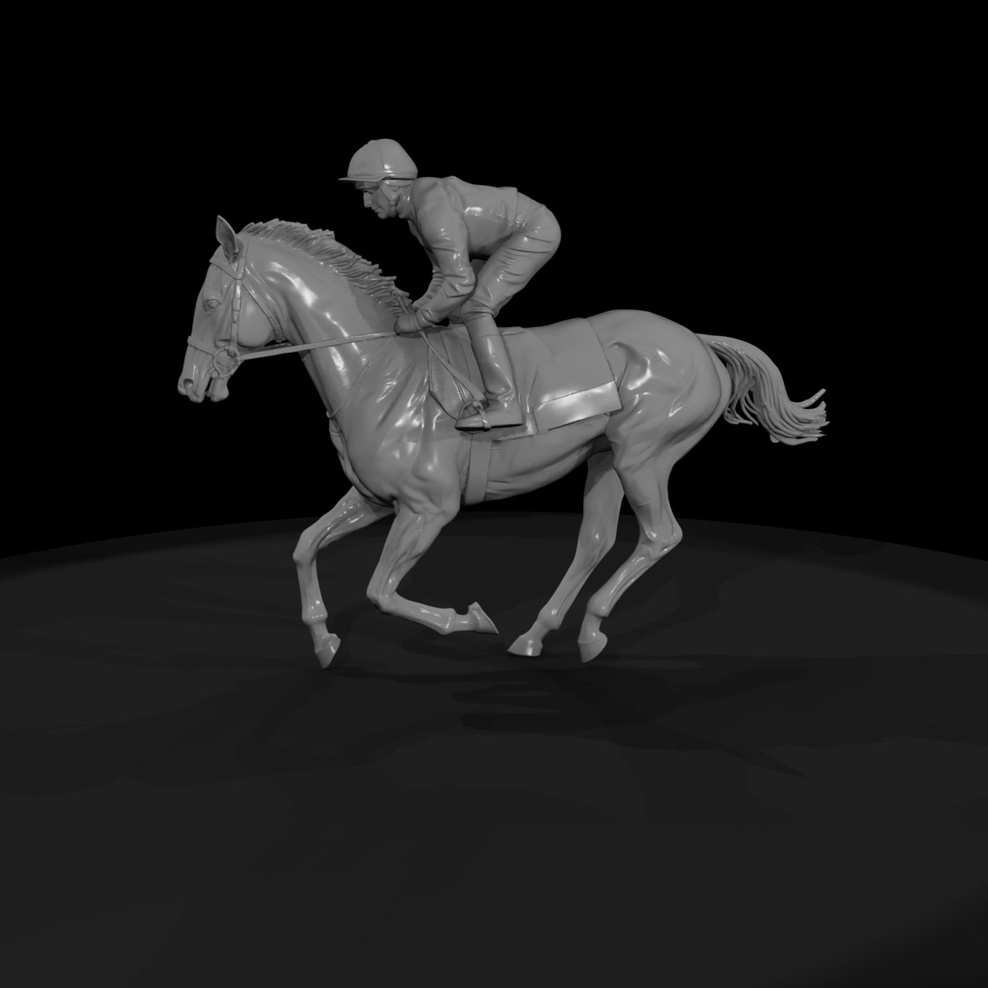 Jockey on Galloping Racehorse