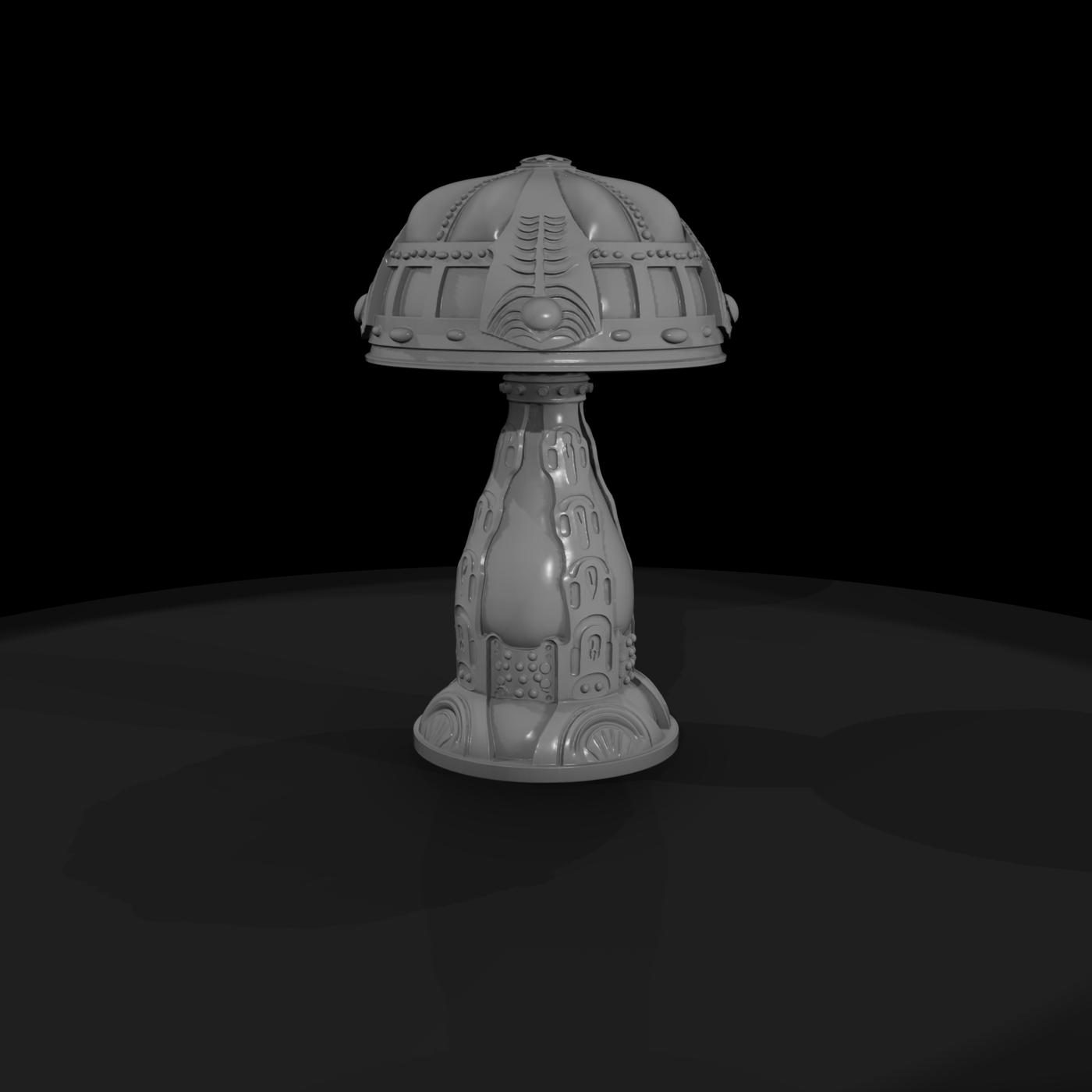 Ornate Sci‑Fi Fantasy Table Lamp — Accessory