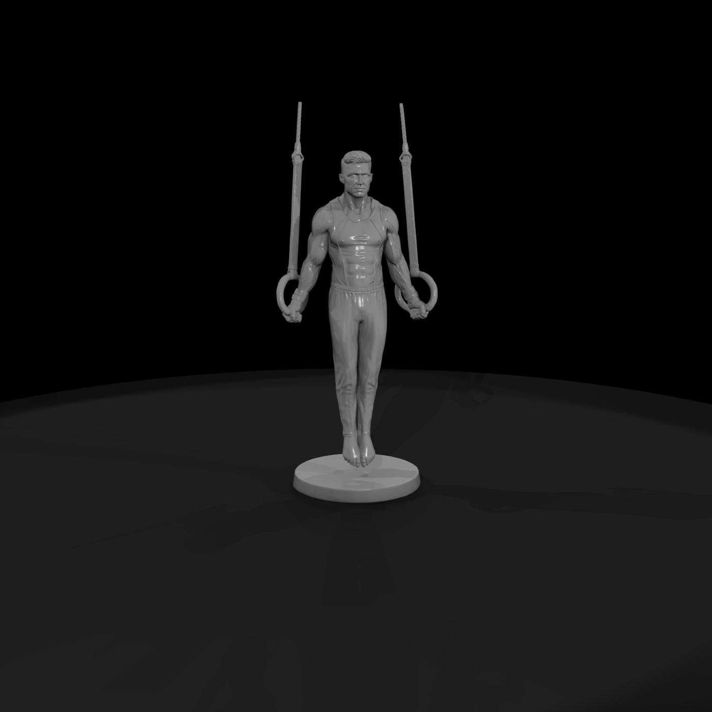 Gymnast Holding an Iron Cross on Rings