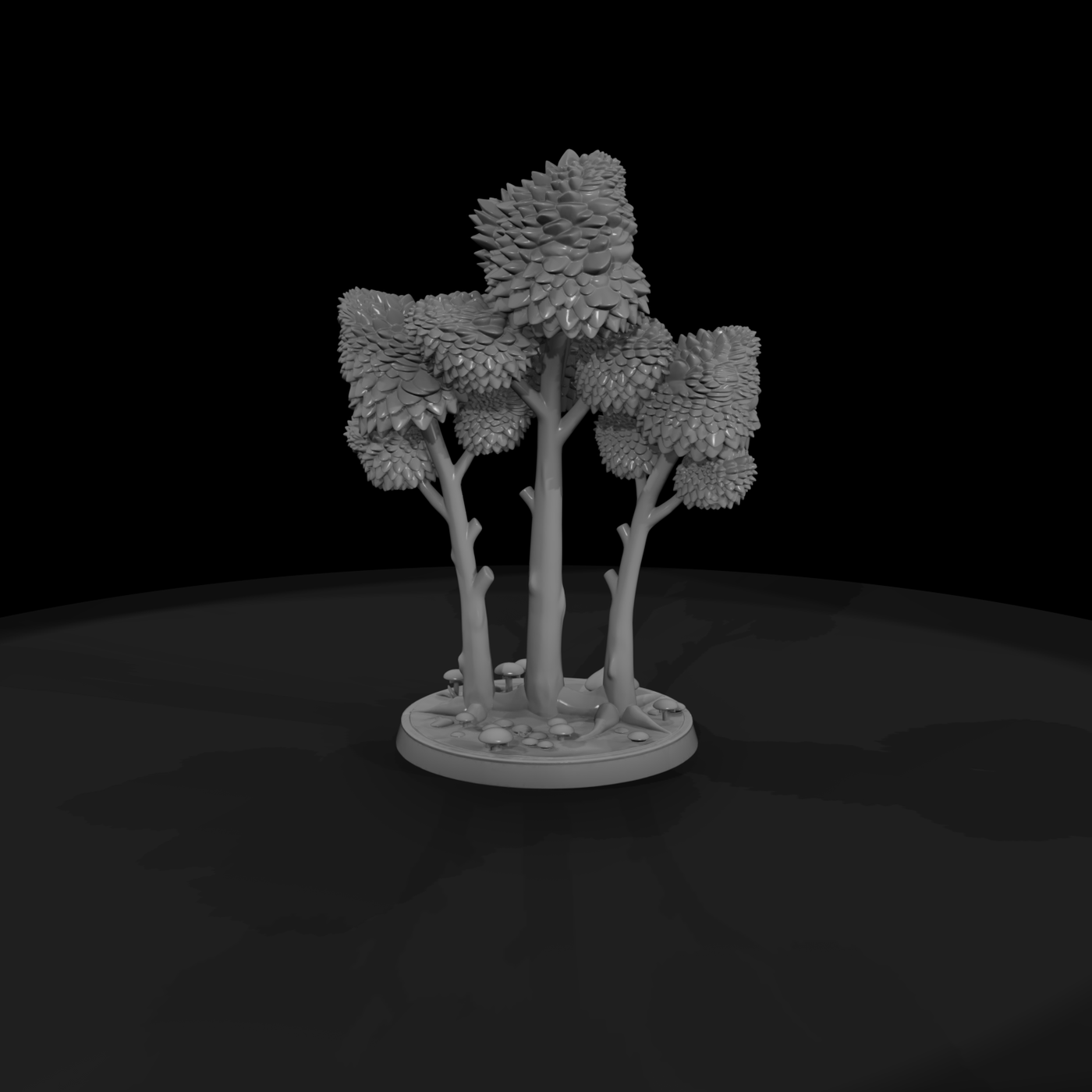 Stylized Tree Cluster on Round Base