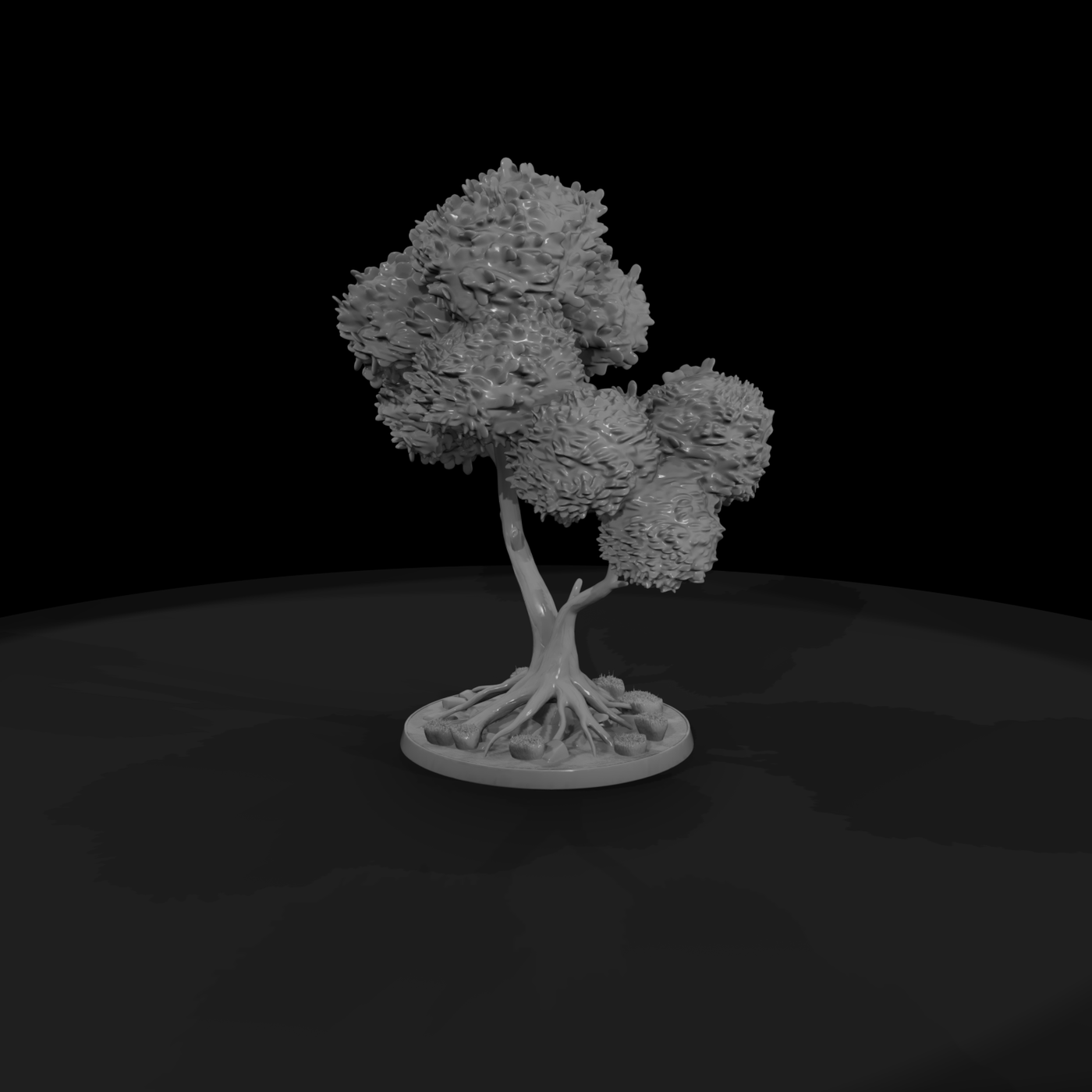 Stylized Twin-Trunk Landscape Tree