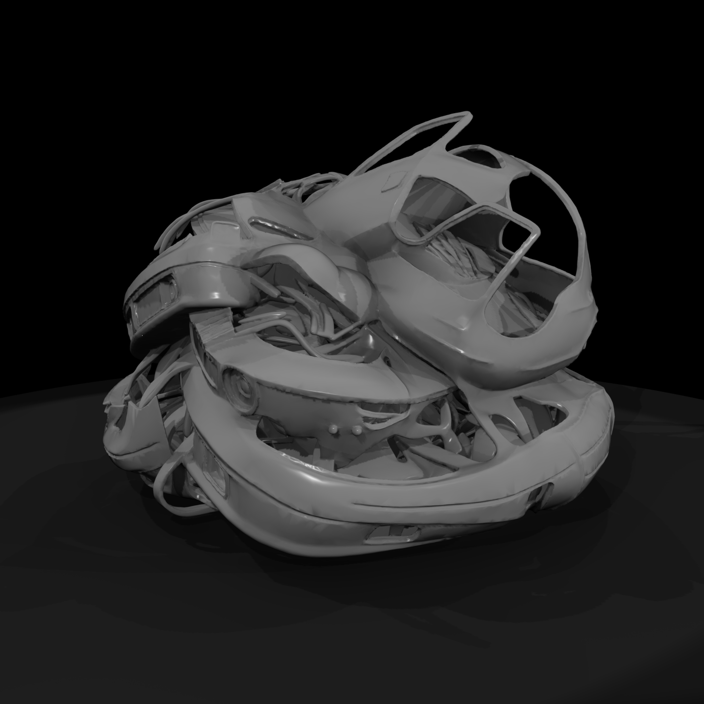 Crushed Car Scrap Pile
