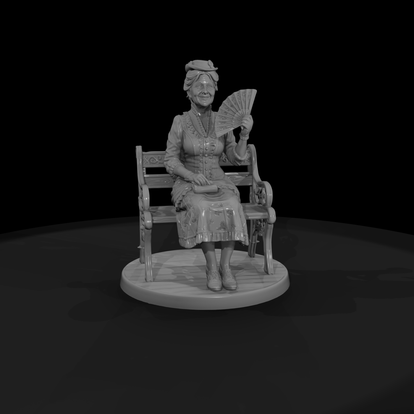 Cir 100 Customer Lady On A Bench