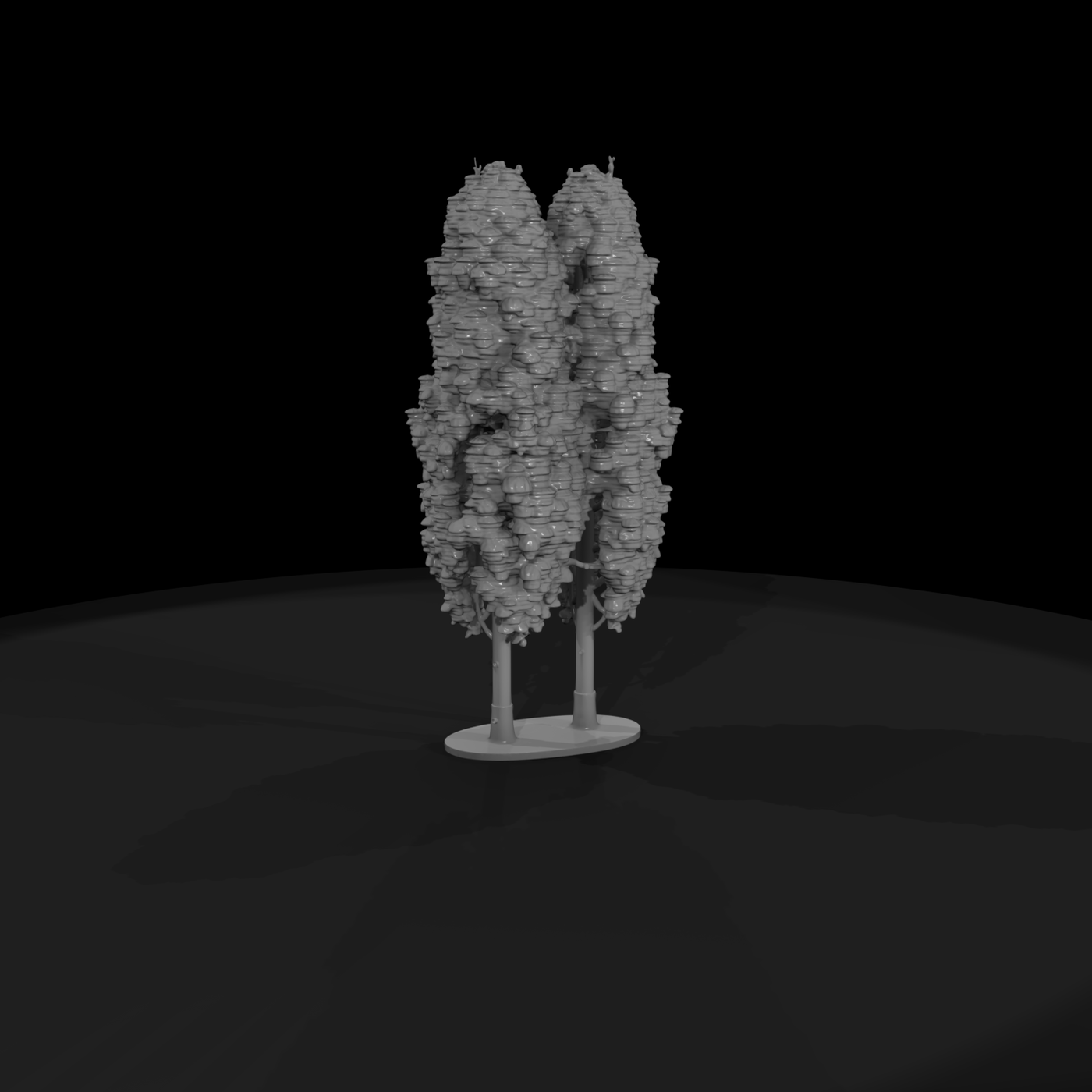 Pair of Stylized Columnar Trees