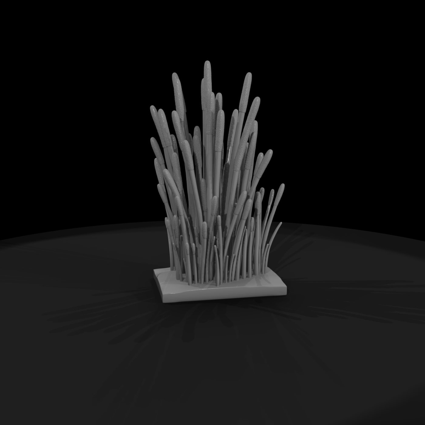 Stylized Cattail Reed Cluster