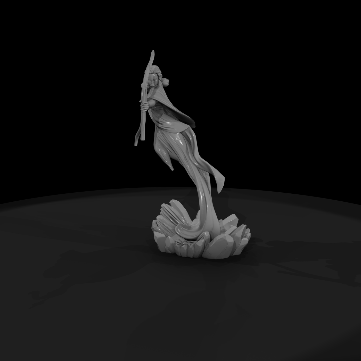 Stylized Fantasy Female Archer Statue