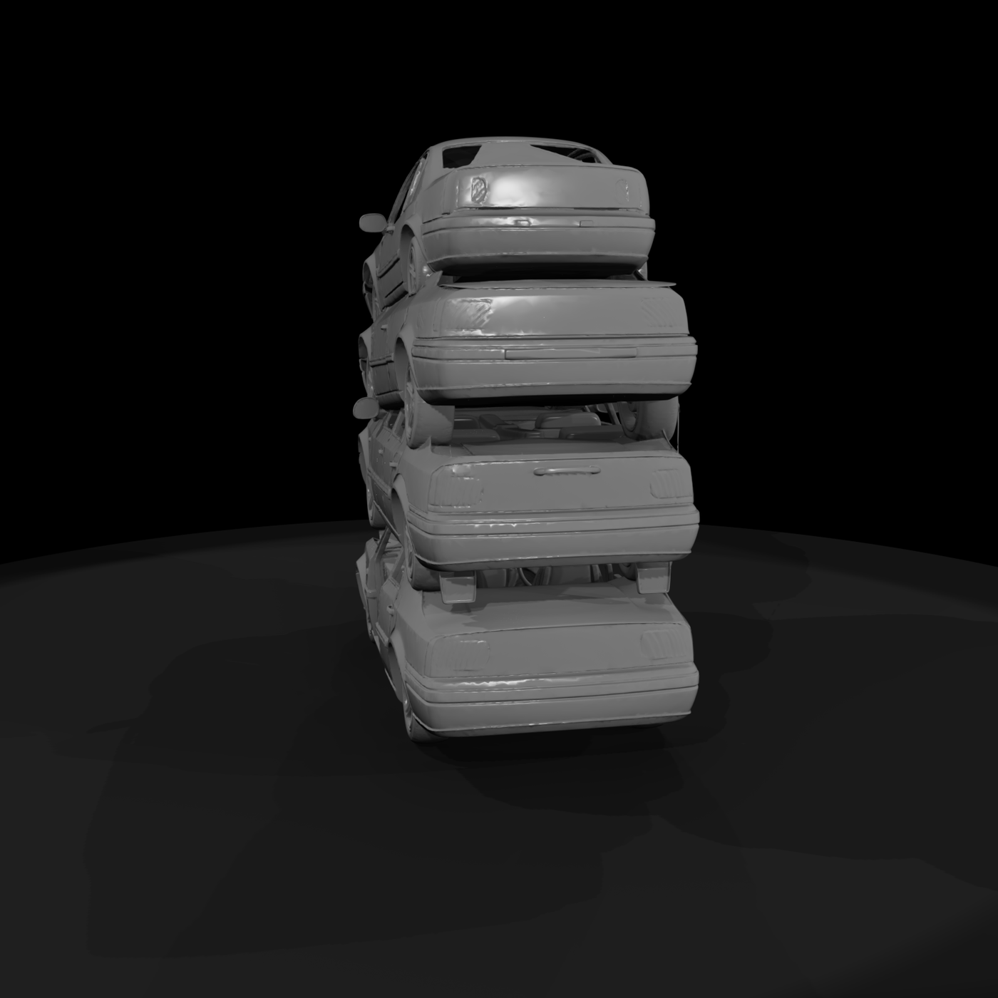 Stacked Damaged Sedans