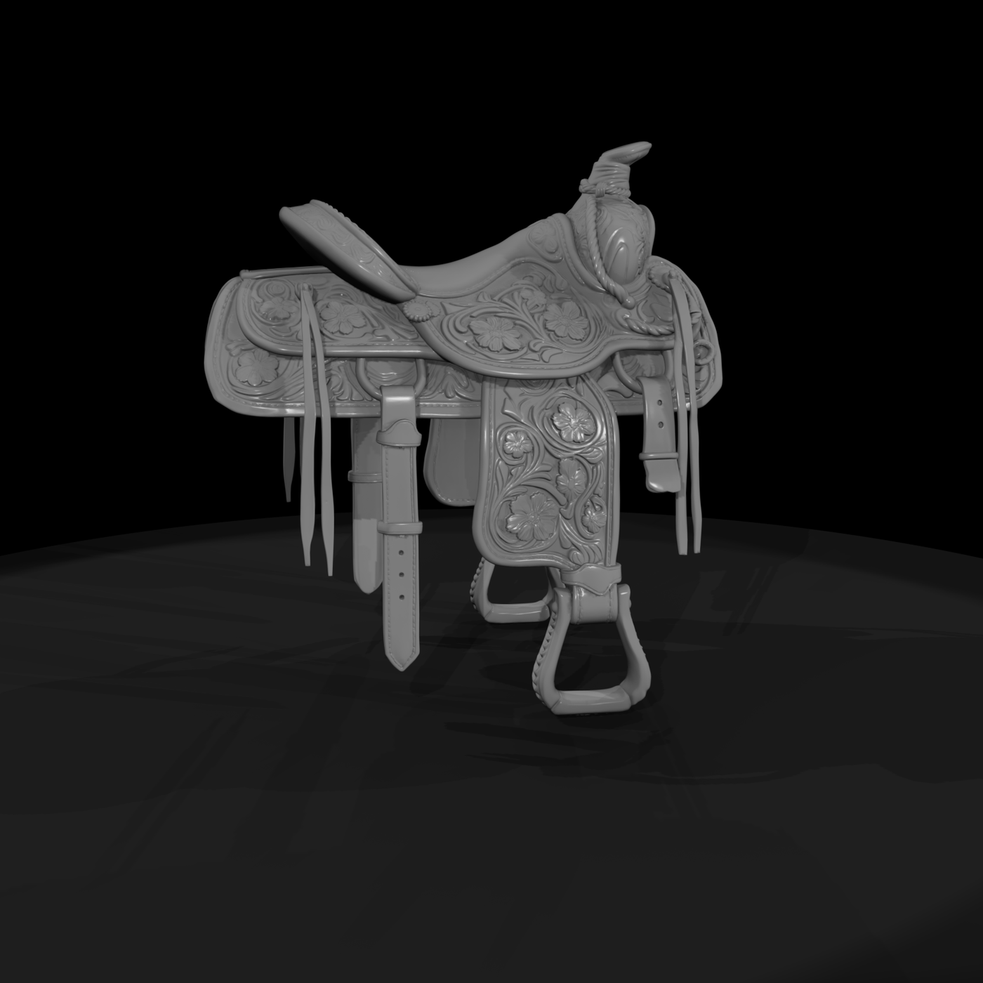Tooled Western Stock Saddle