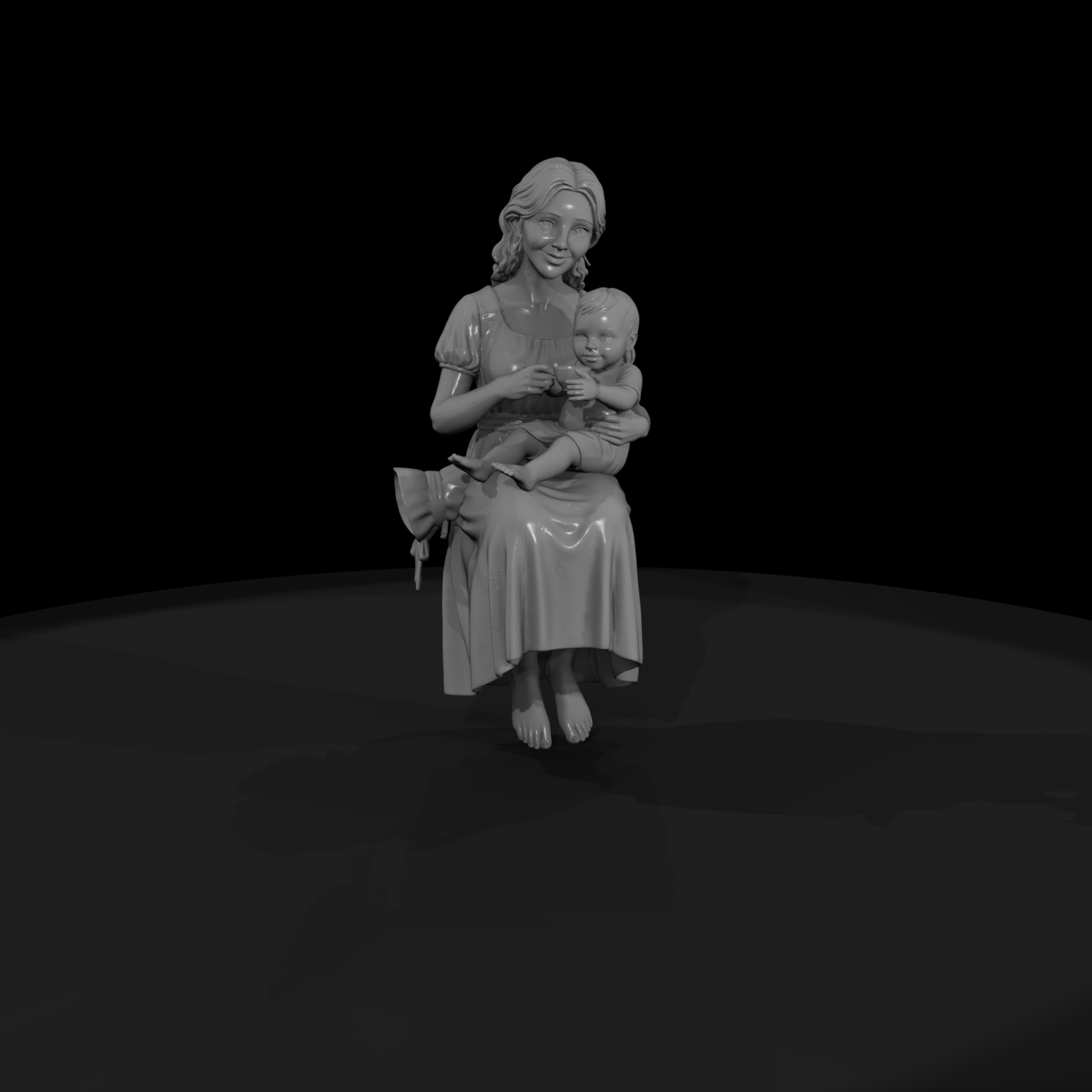 Victorian Seated Mother with Baby