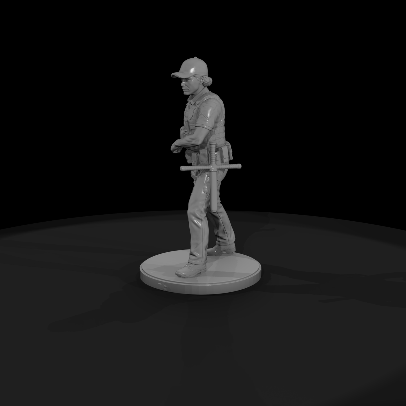 Police Officer Advancing with Carbine