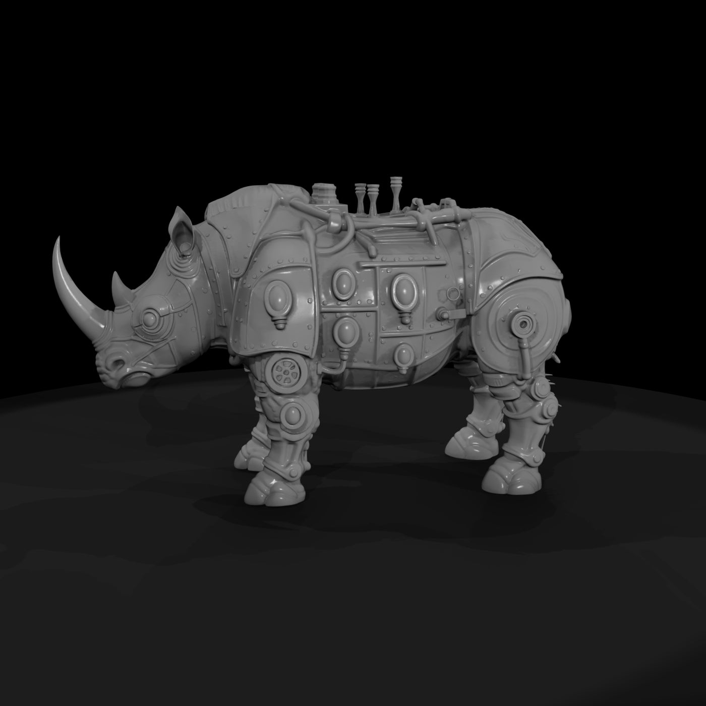 nightmare-clockwork-creatures-mechanical-rhino