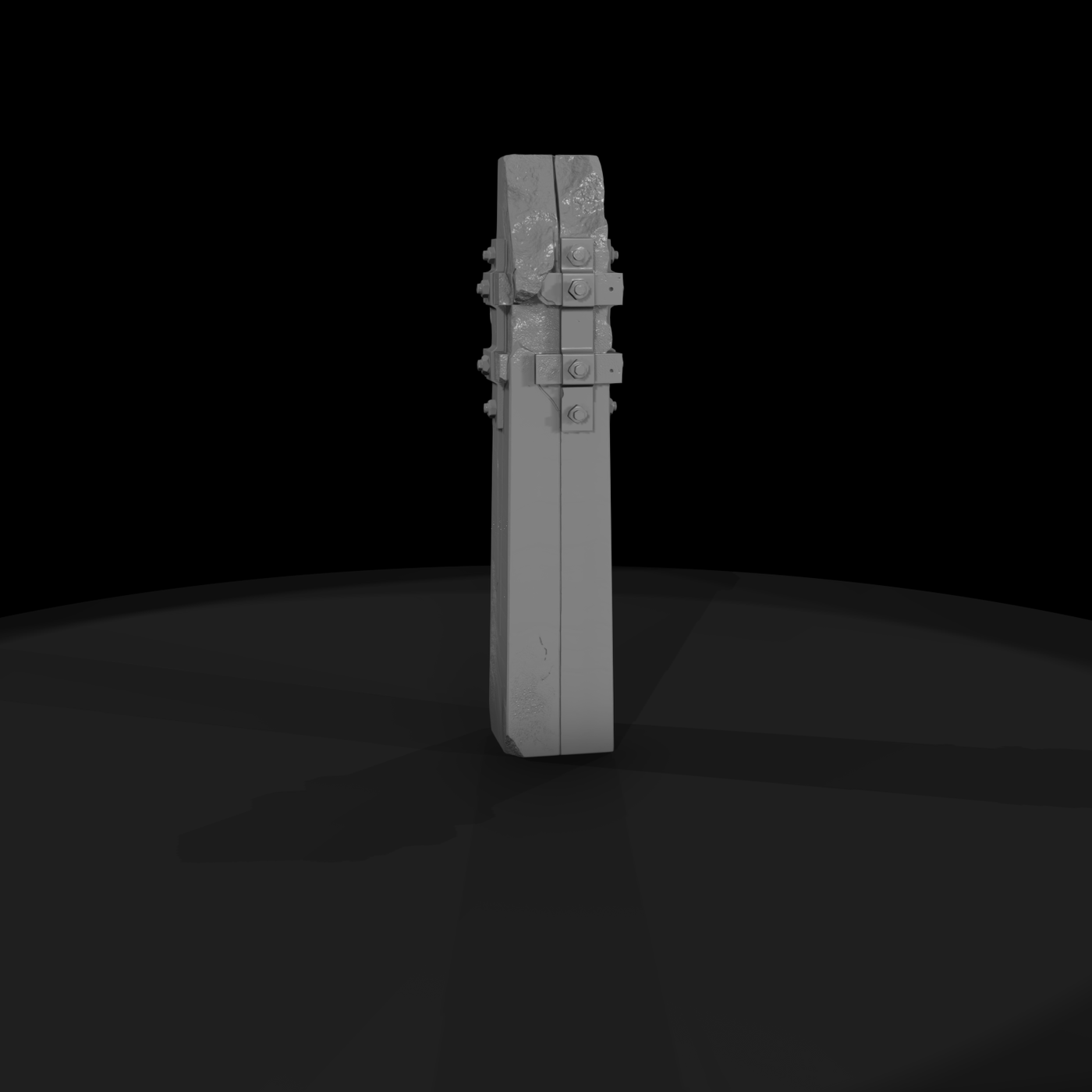Weathered Industrial Concrete Pillar (Damaged)