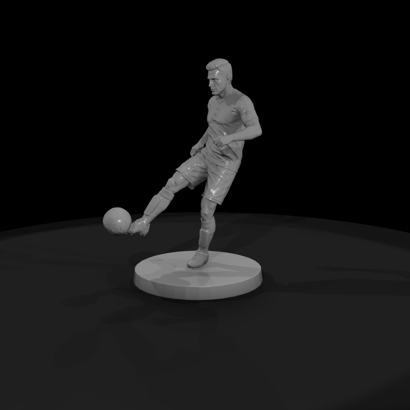 Soccer Midfielder with Ball