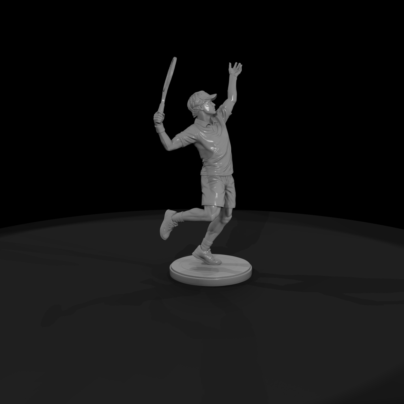 Tennis Player Serving