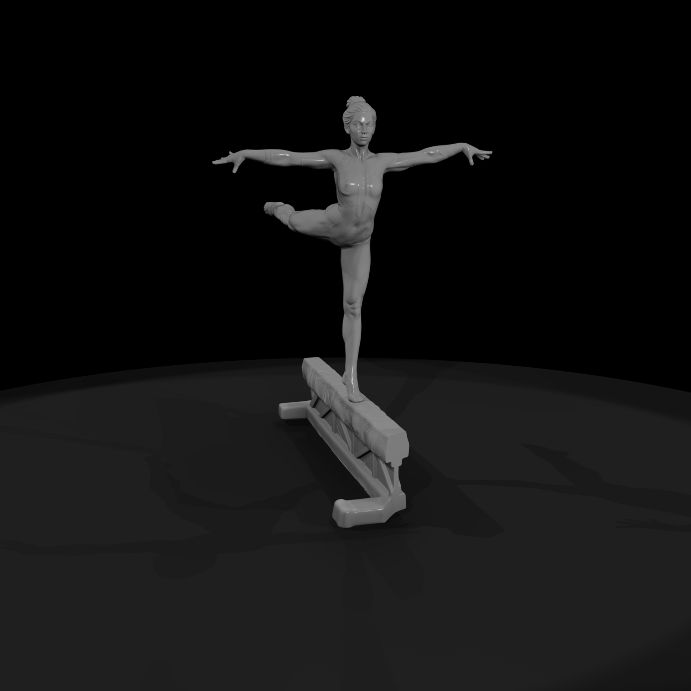 Gymnast on Balance Beam