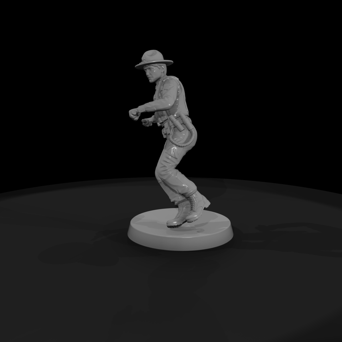 Rural State Trooper in Riding Pose