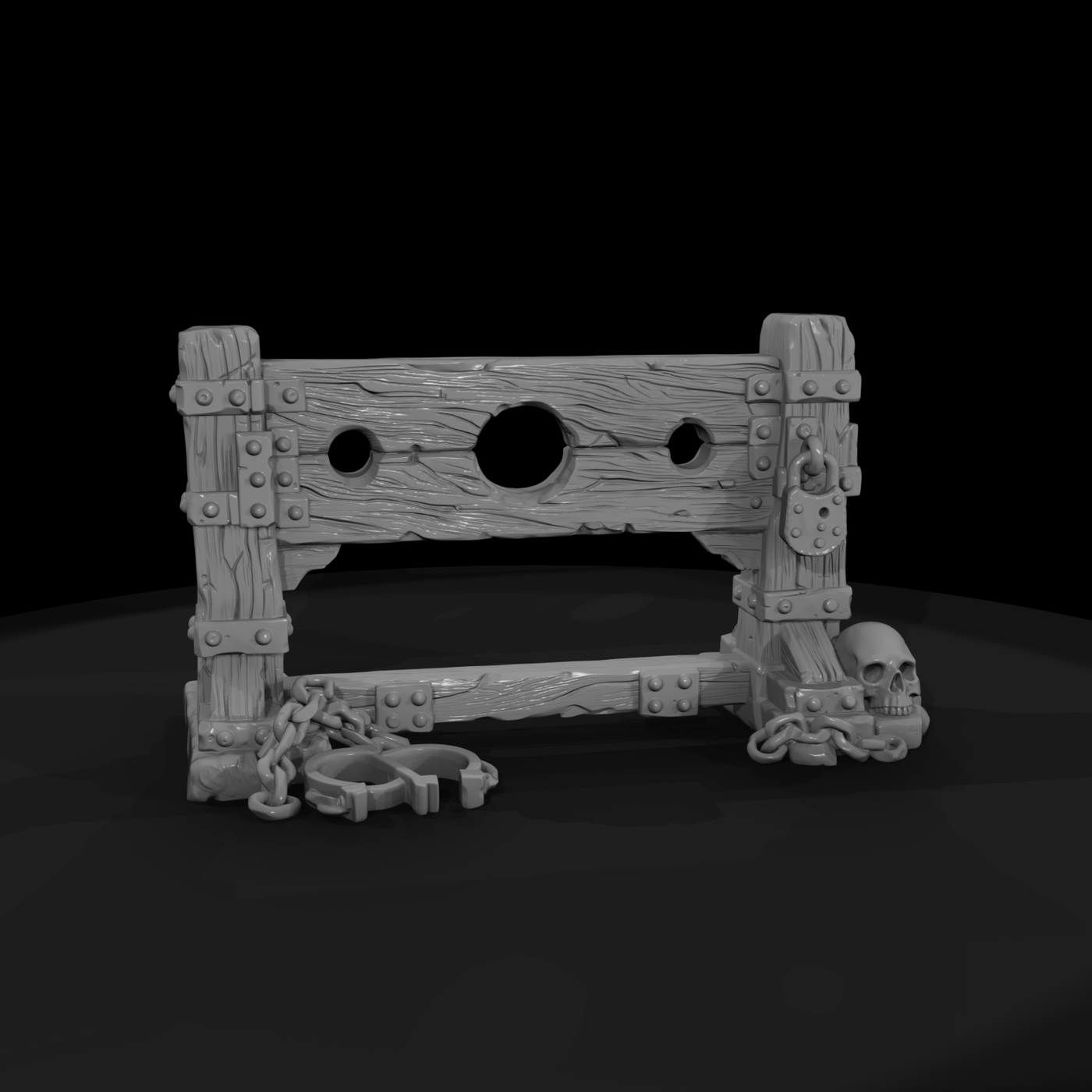 Medieval Wooden Pillory Stocks
