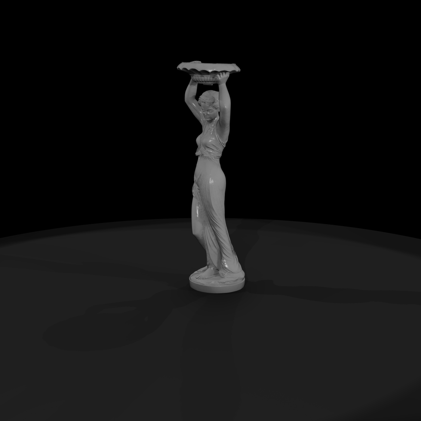 Neoclassical Female Planter Statue & Displays
