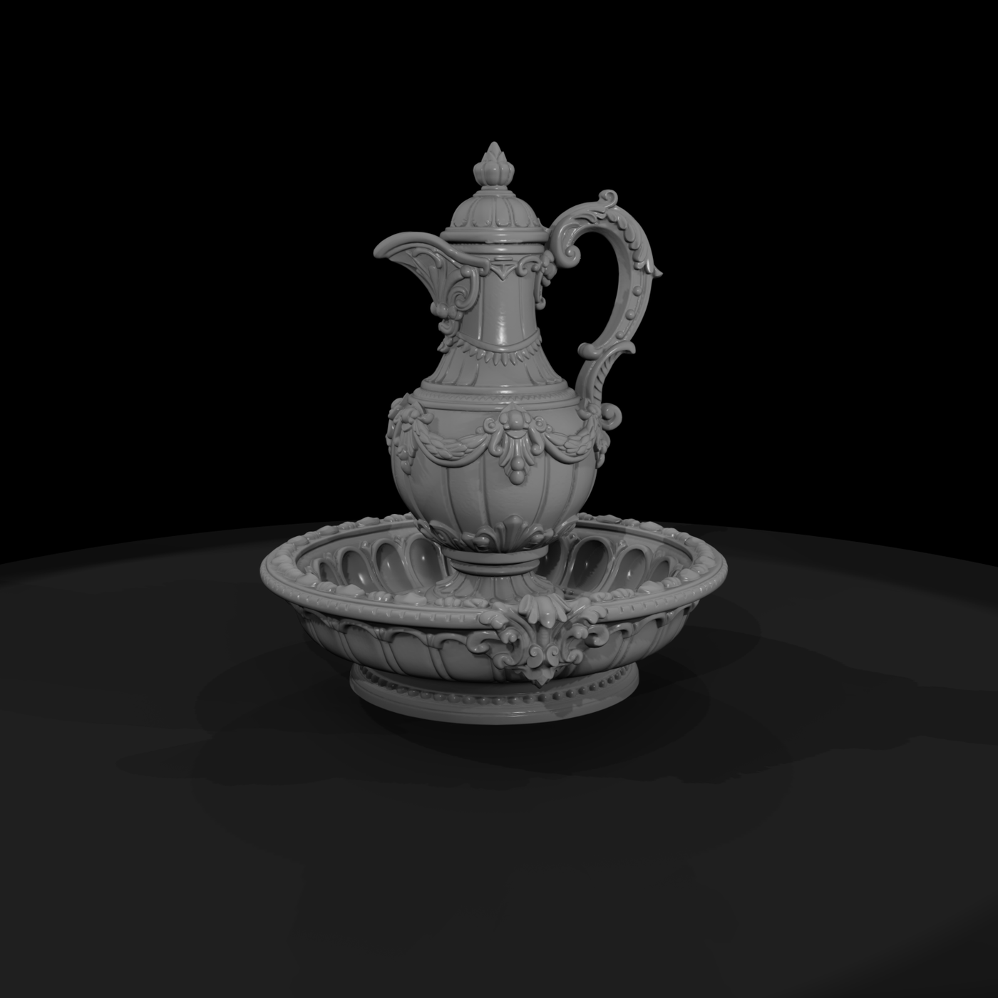 Ornate Ewer and Wash Basin