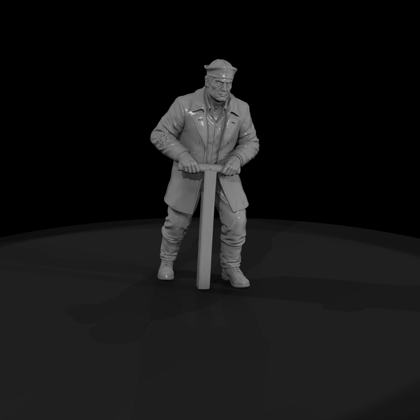 WWII Serviceman at the Control Lever