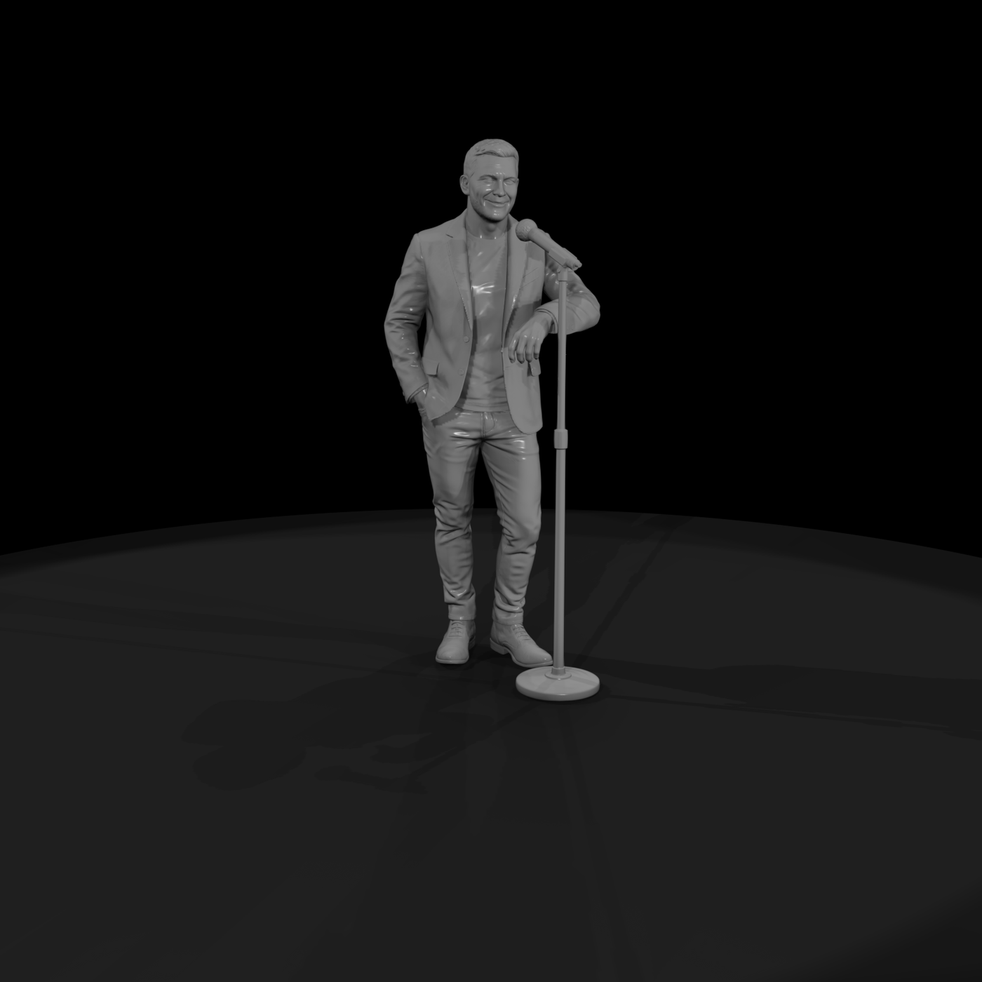 Stand-Up Comedian at Microphone