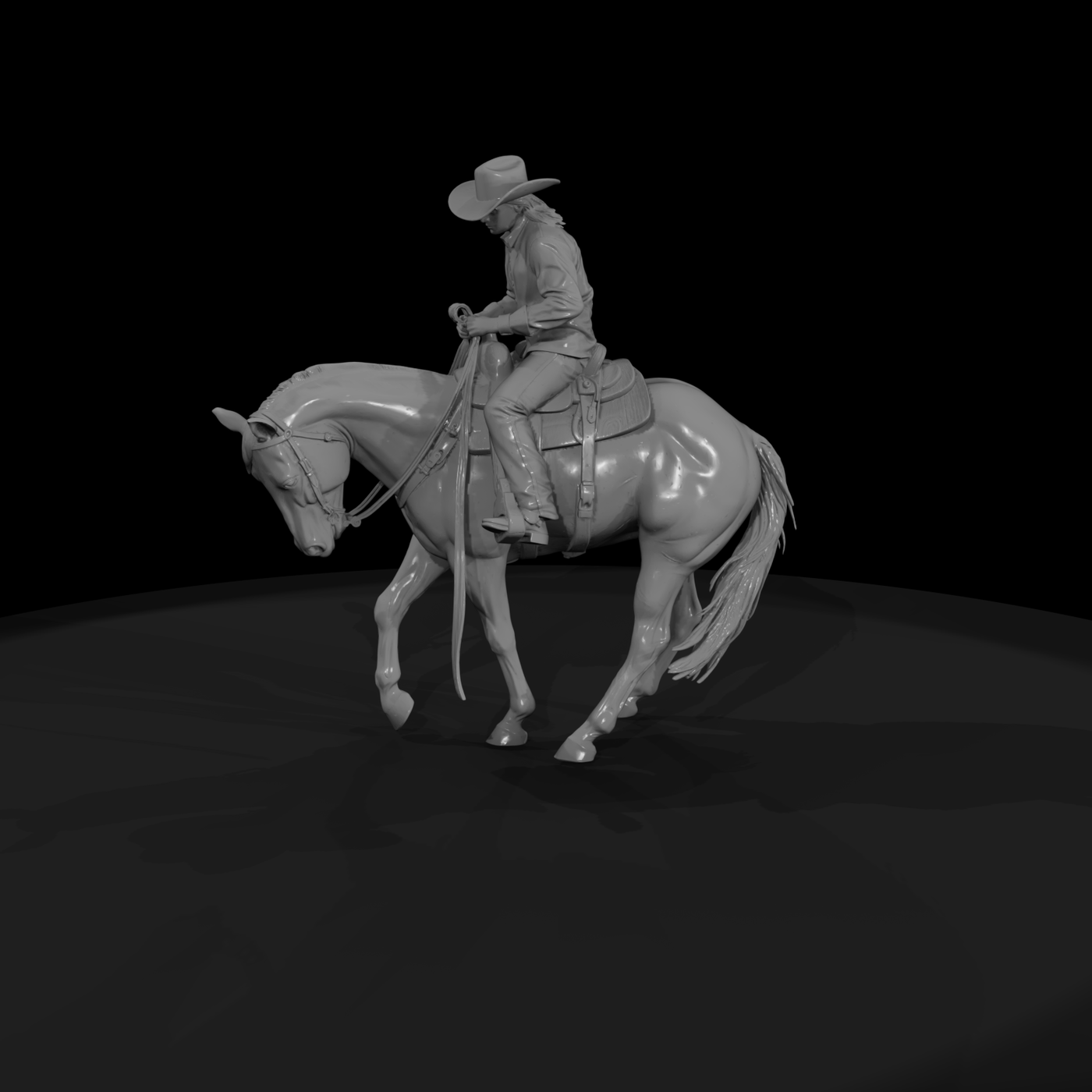 Cowboy on Horse — Mounted