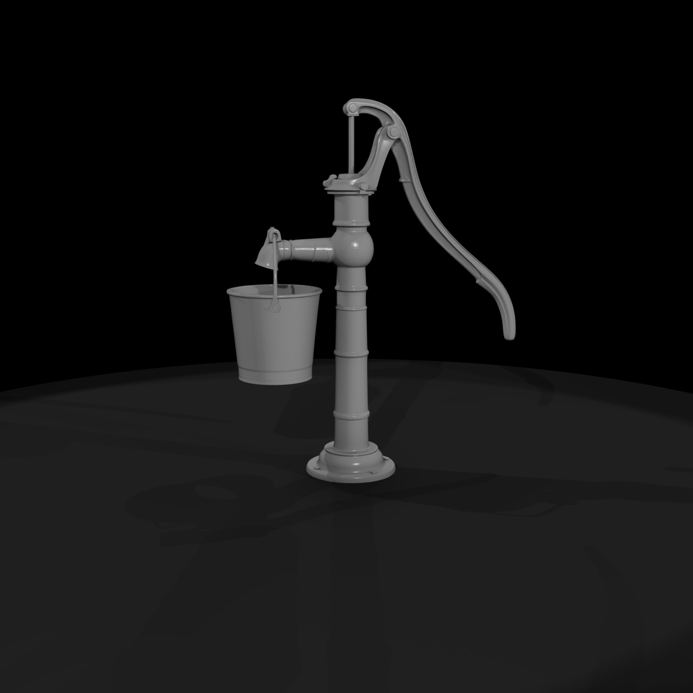 Vintage Hand Water Pump with Bucket