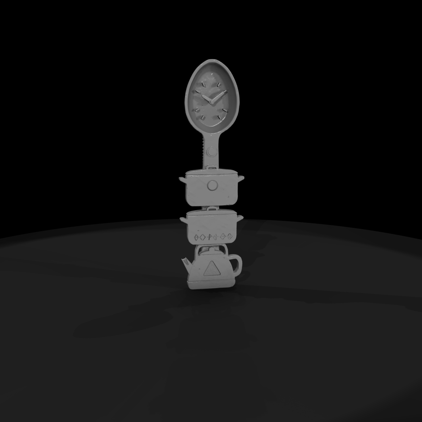 Stacked Spoon Kitchen Totem Clock