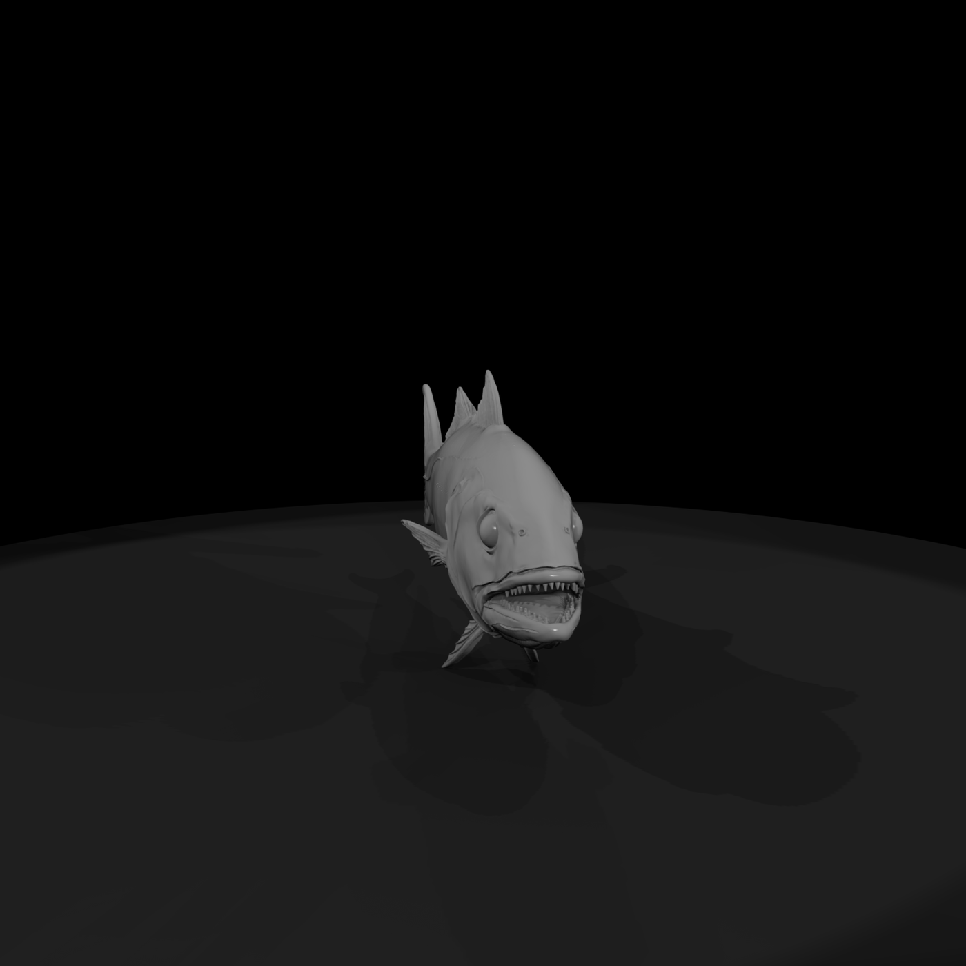 Toothed Saltwater Fish Sculpture