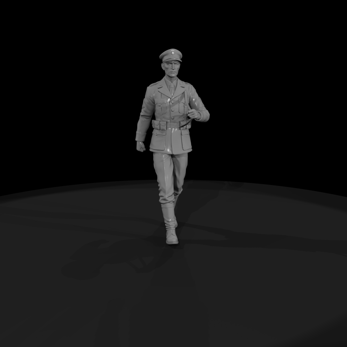 WWII US Army Officer Walking