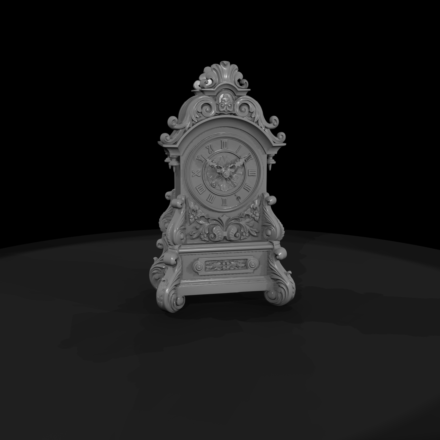 20260612 Ornate Carved Wood Clock 3150319D43